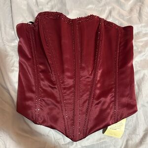 Red beaded NWT corset